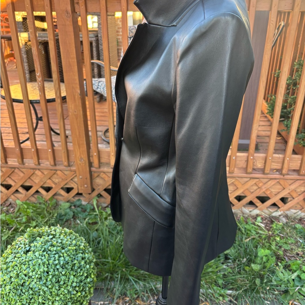 Good American Black Leather Blazer Jacket.  Never worn!! - Picture 3 of 5
